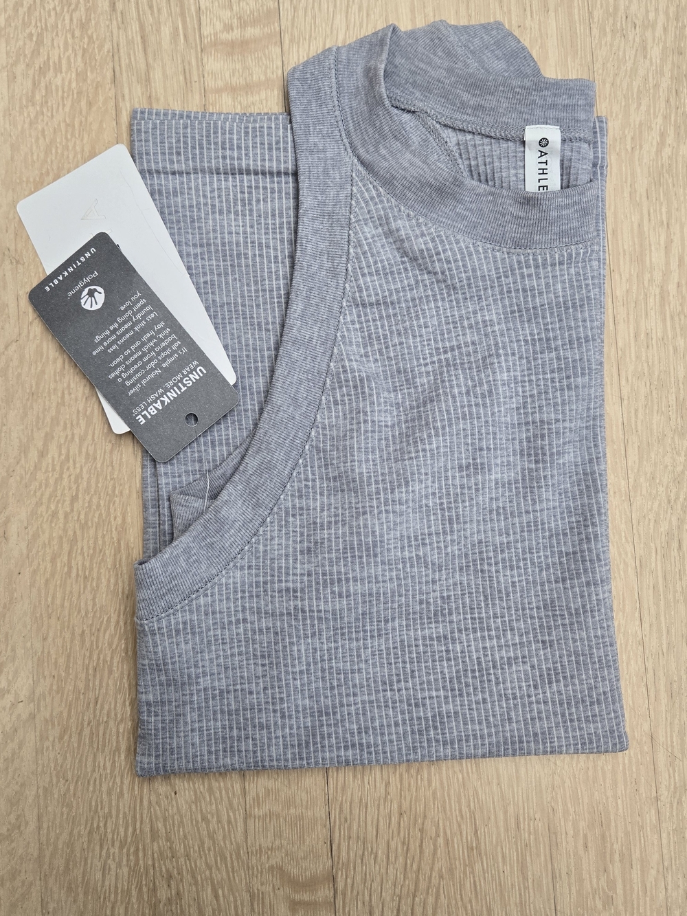 Athleta Renew Racerback Tank Heather Gray Ribbed M - Picture 6 of 6